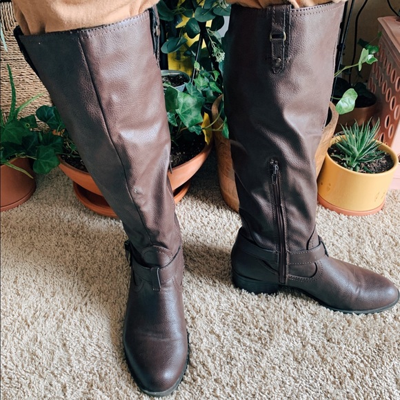 Rampage Brown Knee-High Boots - Picture 3 of 11